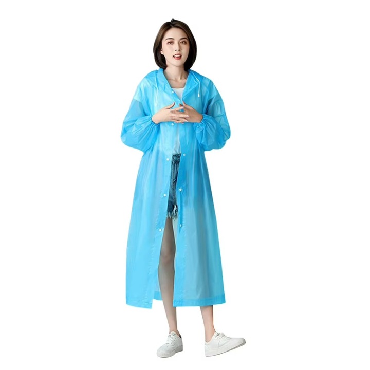 RainArmor esőkabát, vízálló, könnyű, kapucnis, fesztiválra, kültéri munkára, futároknak/kézbesítőknek, tartós, könnyen tárolható és hordozható, uniszex, kék