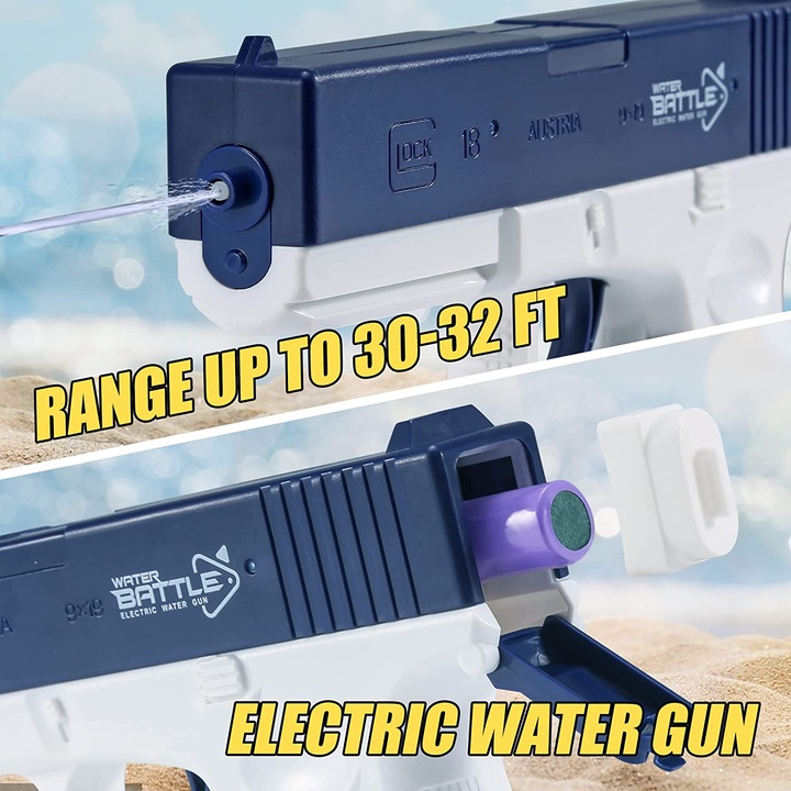 Pistol cu apa electric rapid, Juksun, 2 incarcatoare, capacitate mare, 20.5x16cm
