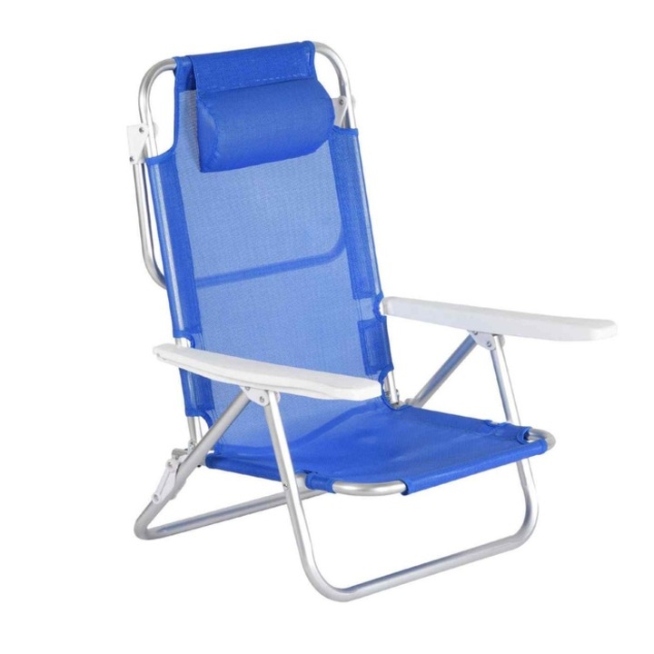 Scaun camping Midi Grandio Mob, pliant, structura metal, albastru, 53 x 54 x 80 cm