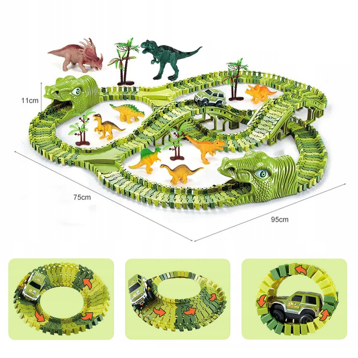 Mega Pista de Curse Dinozaur 240 Piese ORBITAL PARADISE, 2D/3D, 8