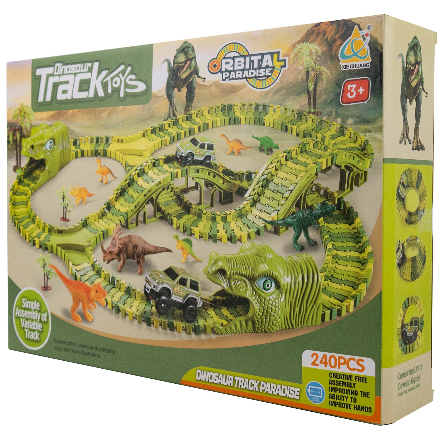 Mega Pista de Curse Dinozaur 240 Piese ORBITAL PARADISE, 2D/3D, 8