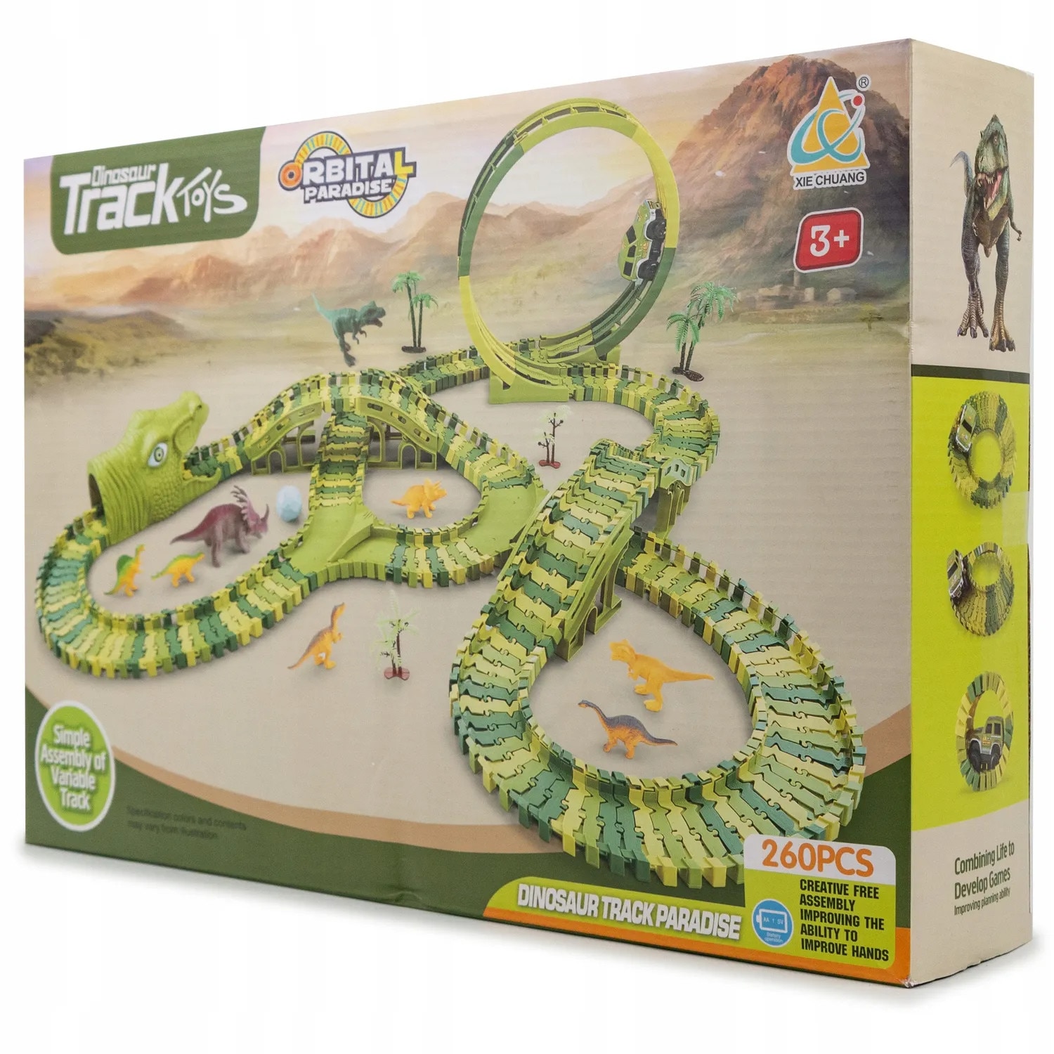 Mega Pista Curse Dinozaur 260 Piese ORBITAL PARADISE, Dinozauri