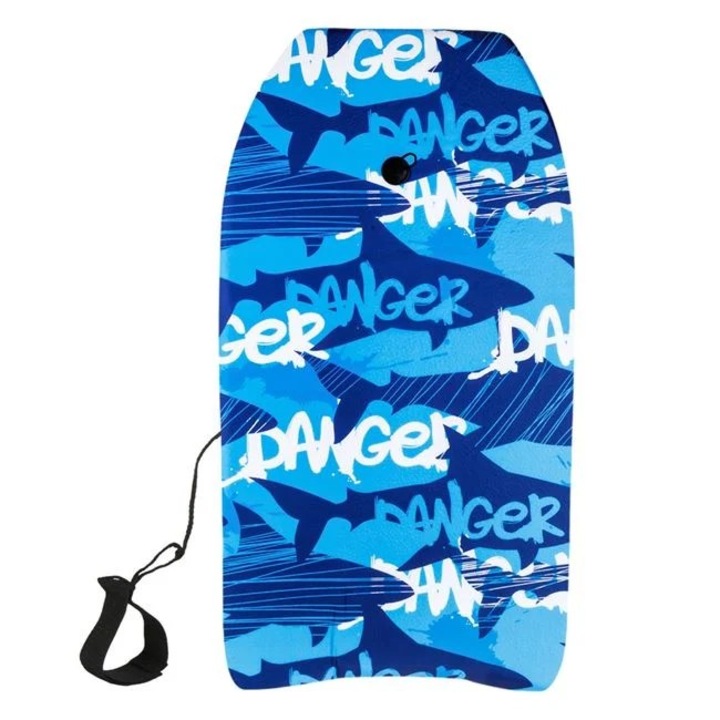 Детска дъска за плуване, Welora, Опасност от акули, Пяна, 80x45cm, Cиня