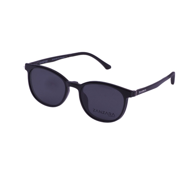 Rama ochelari clip-on, ZANZARA, acetat, negru