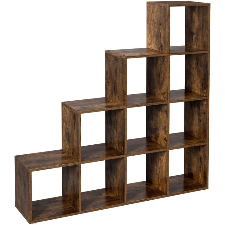 Biblioteca Stil Industrial, Vintage, Maro Rustic BRX013, 129.5x129.5x29 cm
