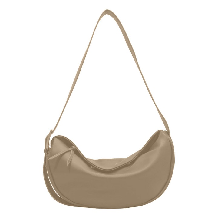 Műbőr válltáska, khaki, 38x18x9cm