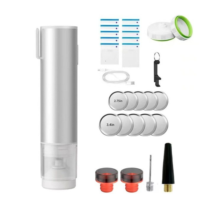 Aparate de vidat, portabil, afisaj digital, Type-C, aspiratie puternica, zgomot redus, multifunctional, 2000mAh, argintiu