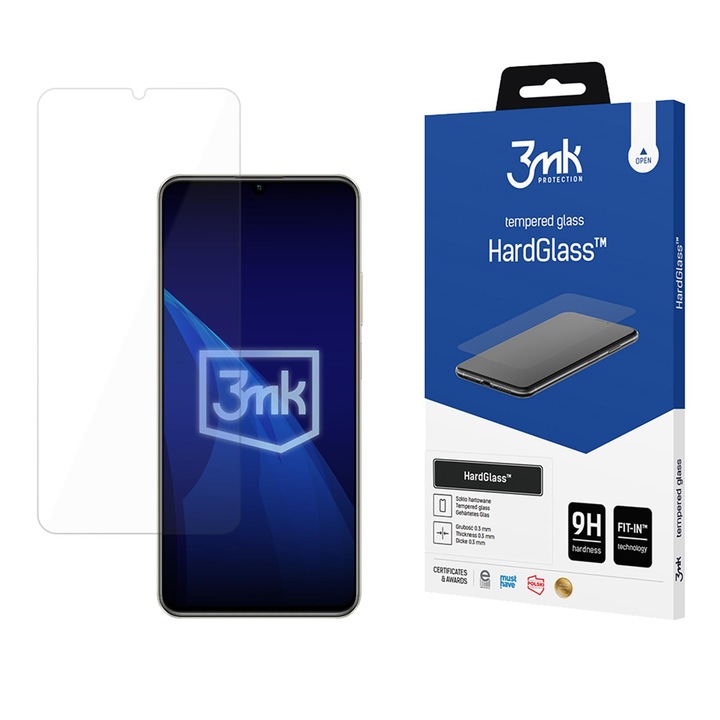 Folie protectie telefon 3MK HardGlass, 9H, culoare maro, dimensiuni specifice