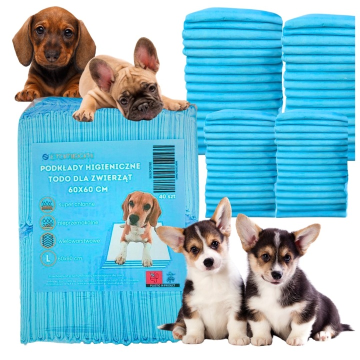 Set 40 covorase igienice Etomidomi 60x60 cm superabsorbante impermeabile