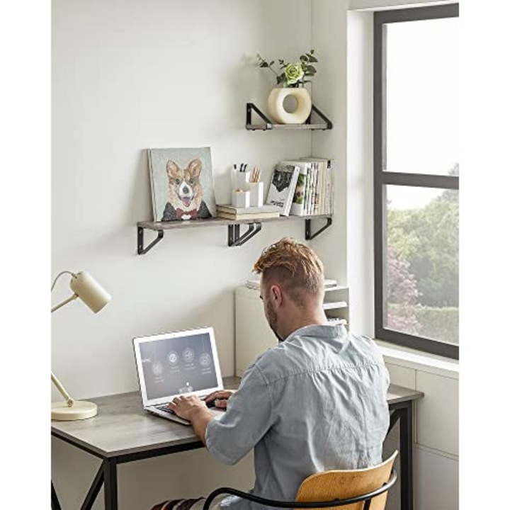 Set 3 Etajere Stil Clasic, Negru - Ivoar BRX905, 40x12x10 cm