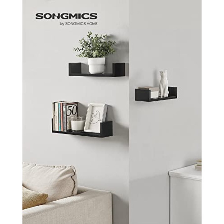 Set 3 Etajere Stil Clasic, Negru BRX911, 40x10x9 cm