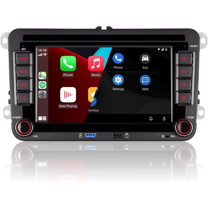 Navigatie GPS Auto 7 inch Touch Screen, 2 + 64G, Bluetooth/FM/AM, USB, Compatibila Volkswagen Golf 5 6 Polo Passat Jetta, Negru