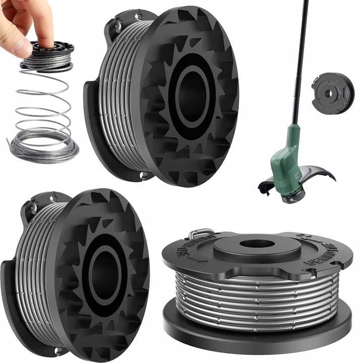 Комплект от 3 резервни макари за косачка за трева Bedee, лесни за монтаж, устойчиви на надраскване