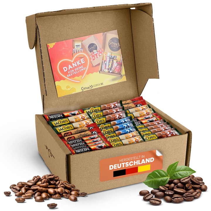 Cutie cafea instant Cappuccino, Genussleben, 400g, pudră solubilă, set