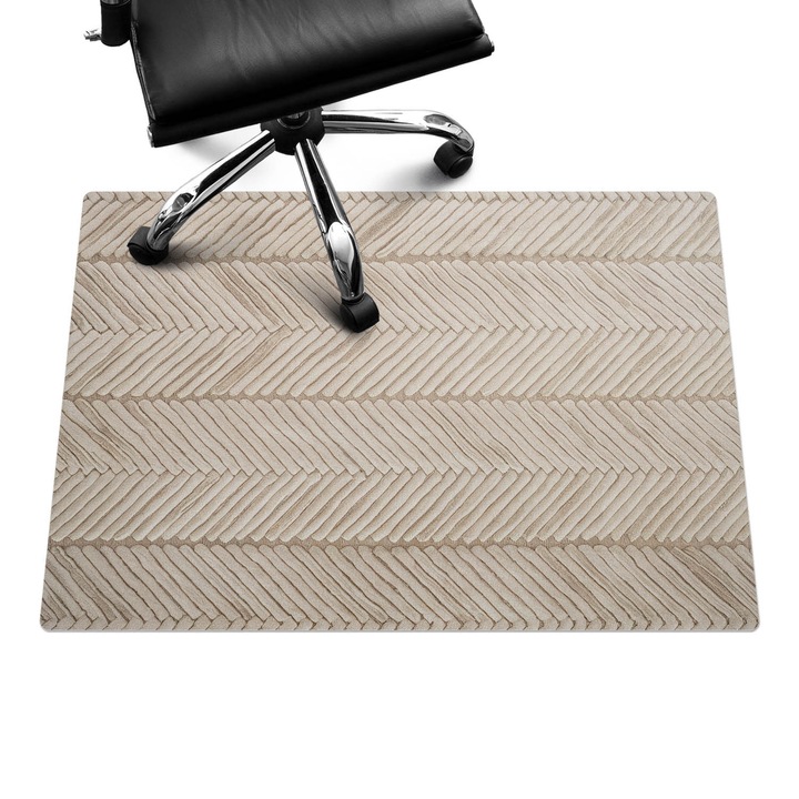 Protectie podea birou, Wallfluent, Model impletit in oase, Bej, 100x70 cm, 010250310010100281984
