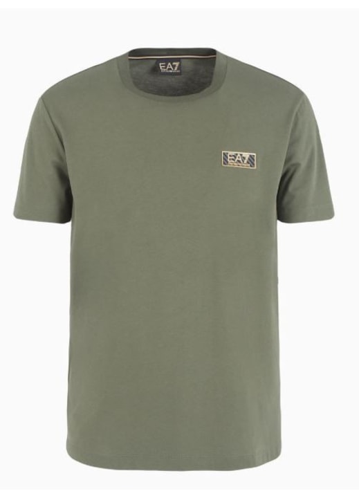 Tricou barbati, EA7 Emporio Armani, masliniu, 100% bumbac
