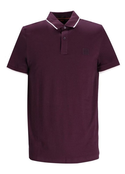 Tricou polo BOSS, croiala slim, violet, bumbac
