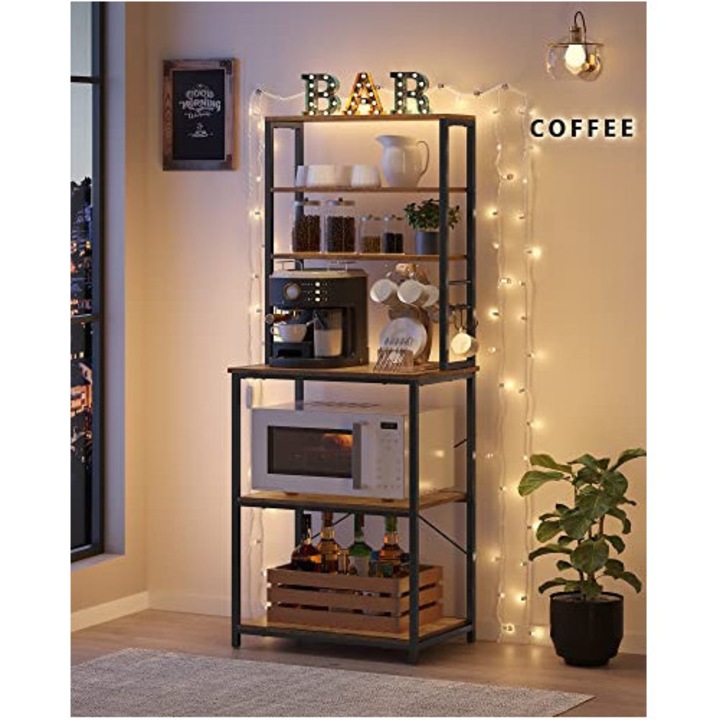 Raft de bucatarie Stil Clasic, Negru BRX518, 60x40x167 cm