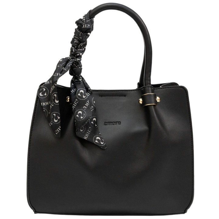 Klasszikus női táska, AMORE Francesca, fekete