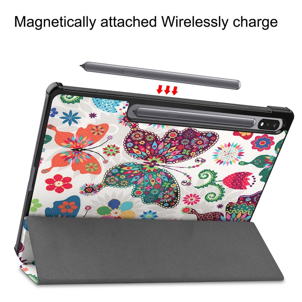 Husa tableta din piele pentru Apple iPad Air 13 (2024) 13.0", Protectie Completa, Butterfly design, Multicolor