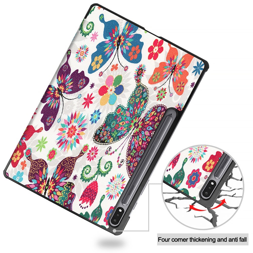Husa tableta din piele pentru Apple iPad Air 13 (2024) 13.0", Protectie Completa, Butterfly design, Multicolor