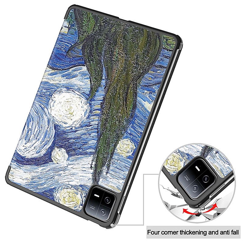 Husa tableta din piele pentru Lenovo Tab M11, Protectie Completa, Starry Night design, Multicolor