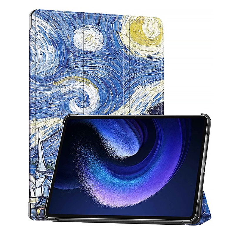 Husa tableta din piele pentru Lenovo Tab M11, Protectie Completa, Starry Night design, Multicolor