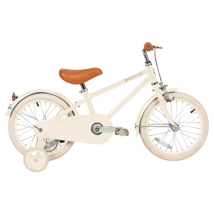 Bicicleta pentru copii Banwood Classic, retro, cos de rachita, crem, 4-7 ani, ghidon reglabil
