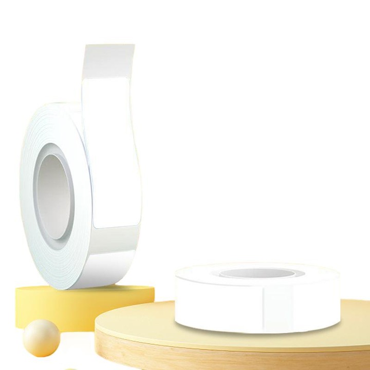 Самозалепващи се етикети, 15x30 мм, бели, комплект от 2 ролки, 160 етикета/ролка, водоустойчиви и устойчиви на разкъсване