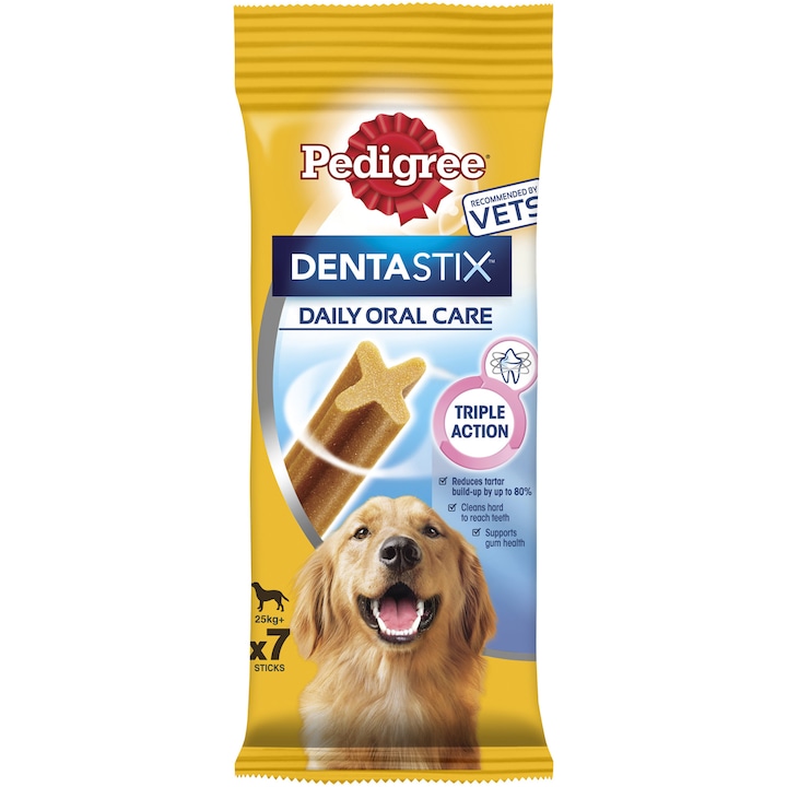 Batoane dentare pentru caini de talie mare Pedigree DentaStix Daily Oral Care, 7 buc, 270g