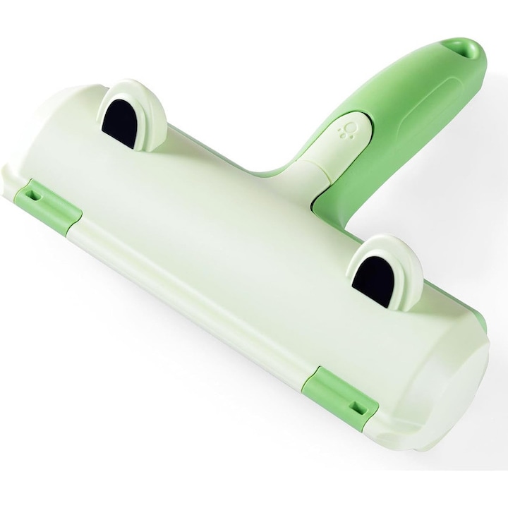 Perie pentru par de animale, reutilizabila, verde, design broasca