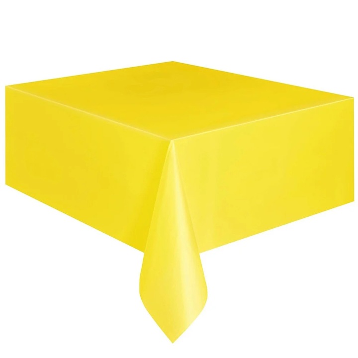 YANYXR BCS3138762 eldobható műanyag asztalterítő, PEVA anyag, egyszínű, sárga, 137 x 183 cm