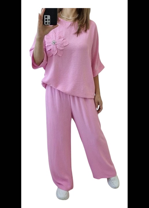 Compleu dama elegant, culoare roz, marime universala