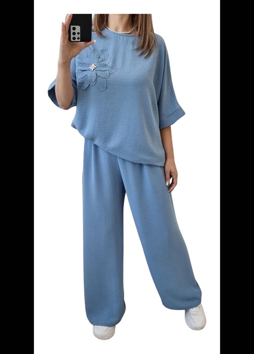 Compleu dama elegant, culoare albastru, marime universala