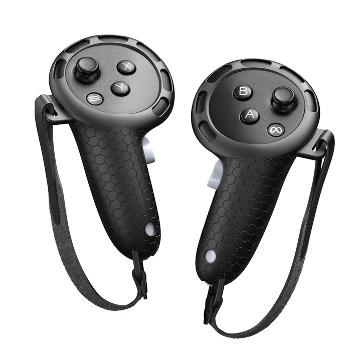 Grip Protector Quest 3/3S, anti-cadere, anti-alunecare, Velcro, silicon, negru