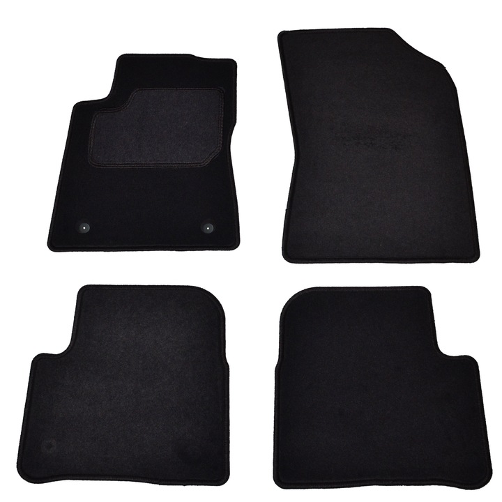 Set covorase velur, Citroen, C3 III, 2016, 2 bucati, culoare negru, material: catifea