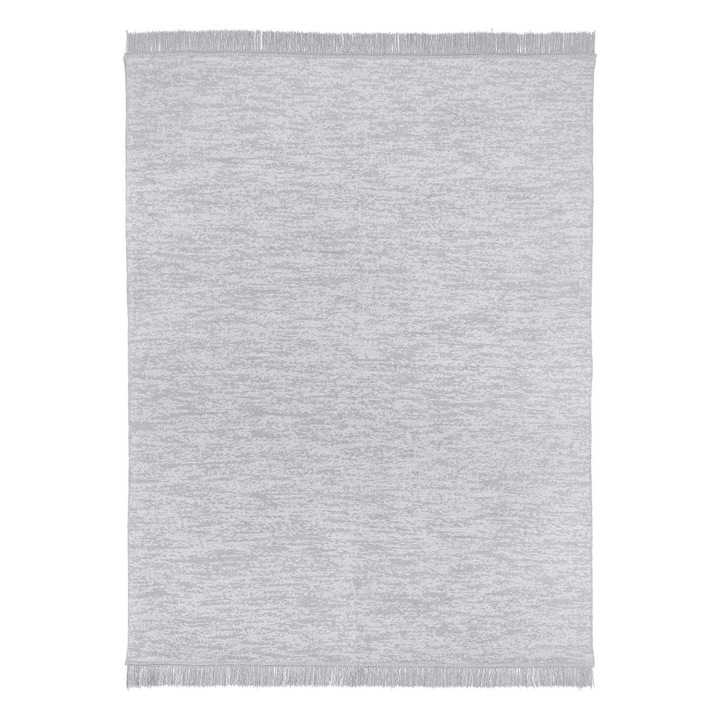 Bumbac-acrilic patura 150x200 argint otel marmorat