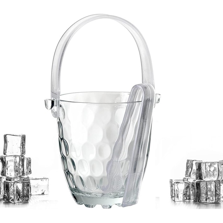 Aurov® Jégkockakészítő, Nyéllel és Csipesszel, Üveg, Elegáns és Praktikus, 800 ml, Átlátszó