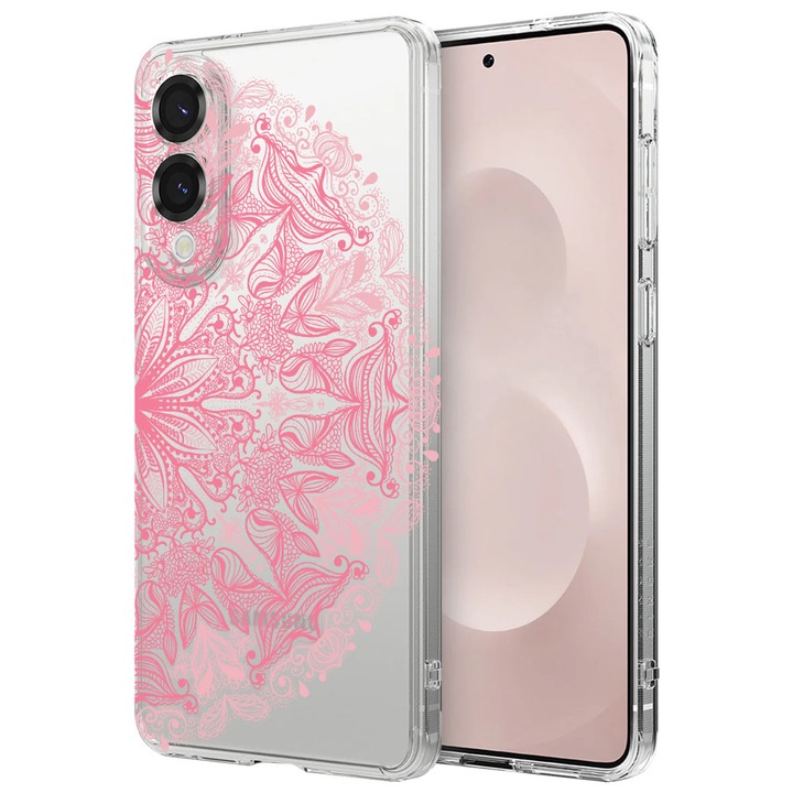 BestCase® Husa pentru Samsung Galaxy S25 Edge, Anti Shock 1.5MM, Lace Pink, Protectie camera, ecran si colturi, 1988287 AS 21