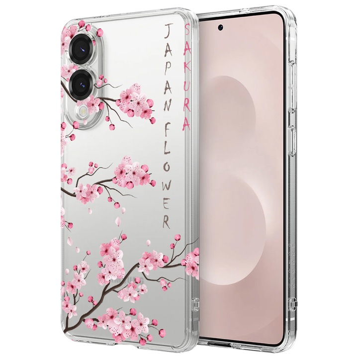 BestCase® Husa pentru Samsung Galaxy S25 Edge, Anti Shock 1.5MM, Cherry Blossom, Protectie camera, ecran si colturi, 1988287 AS 1834