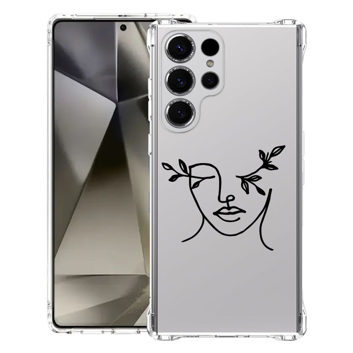 BestCase® Husa Anti Shock 1.5mm Compatibila cu Samsung Galaxy S26 Ultra, Woman Abstract, Reinforced 4 Corners, 3128363 AS 736