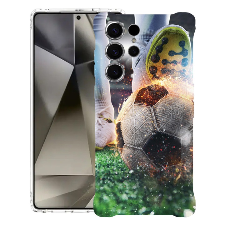 BestCase® Husa pentru Samsung Galaxy S25 Ultra, Anti Shock 1.5MM, Play Football, Protectie camera, ecran si colturi, 1966840 AS 1209
