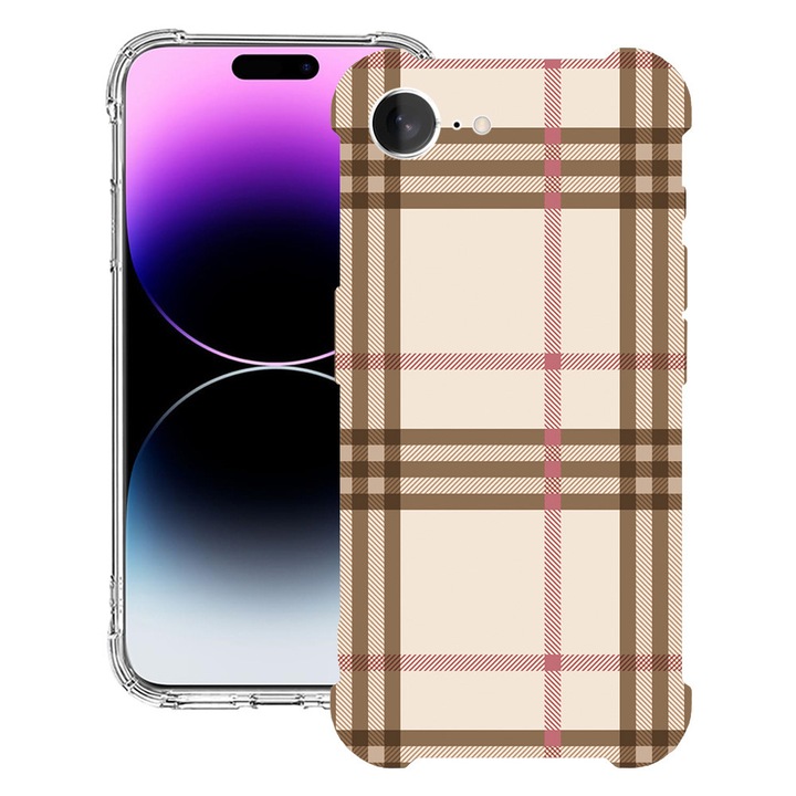 BestCase® Husa pentru Apple iPhone 16e, Anti Shock 1.5MM, Plaid, Protectie camera, ecran si colturi, 1988231 AS 903