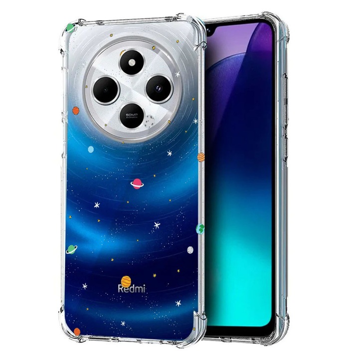 BestCase Anti Shock 1.5MM telefontok, kompatibilis modell Poco C75 / Xiaomi Redmi A4 / Redmi 14C, Universe, Planets, Air Cushion Technology, 1992027 AS 470