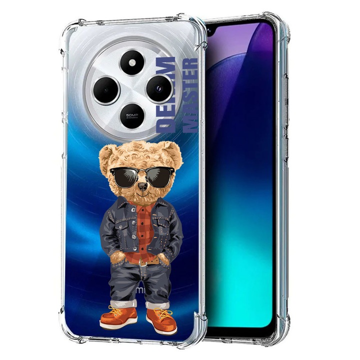 BestCase Anti Shock 1.5MM telefontok, kompatibilis modell Poco C75 / Xiaomi Redmi A4 / Redmi 14C, Denim Master - Teddy Bear, Air Cushion Technology, 1992027 AS 927