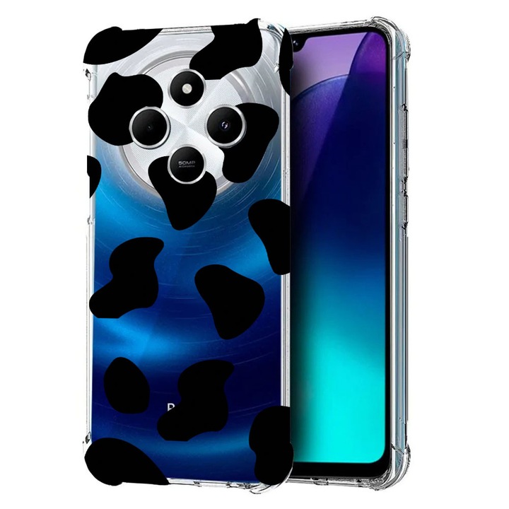BestCase® Husa pentru Poco C75 / Xiaomi Redmi A4 / Redmi 14C, Anti Shock 1.5MM, Black Cow, Protectie camera, ecran si colturi, 1992027 AS 784