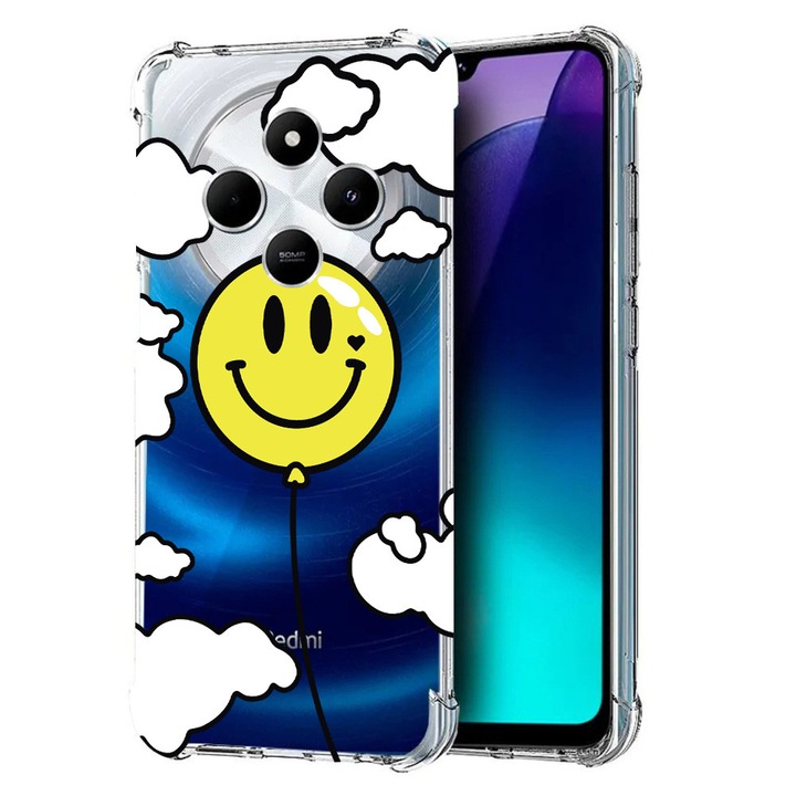 BestCase® Husa pentru Poco C75 / Xiaomi Redmi A4 / Redmi 14C, Anti Shock 1.5MM, Balloon Smiley, Protectie camera, ecran si colturi, 1992027 AS 957