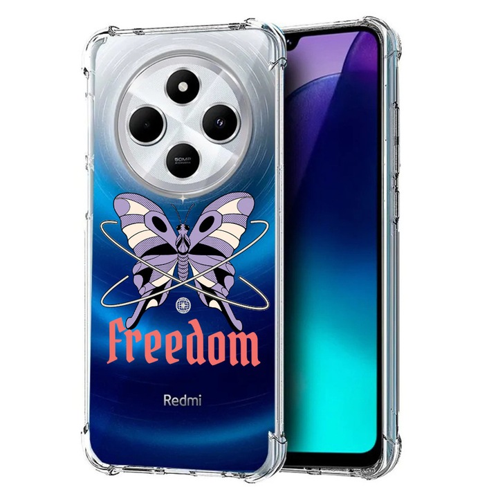 BestCase® Husa pentru Poco C75 / Xiaomi Redmi A4 / Redmi 14C, Anti Shock 1.5MM, Freedom - Butterfly, Protectie camera, ecran si colturi, 1992027 AS 1500