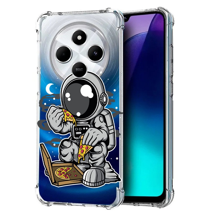 BestCase® Husa pentru Poco C75 / Xiaomi Redmi A4 / Redmi 14C, Anti Shock 1.5MM, Astronaut Pizza, Protectie camera, ecran si colturi, 1992027 AS 1004