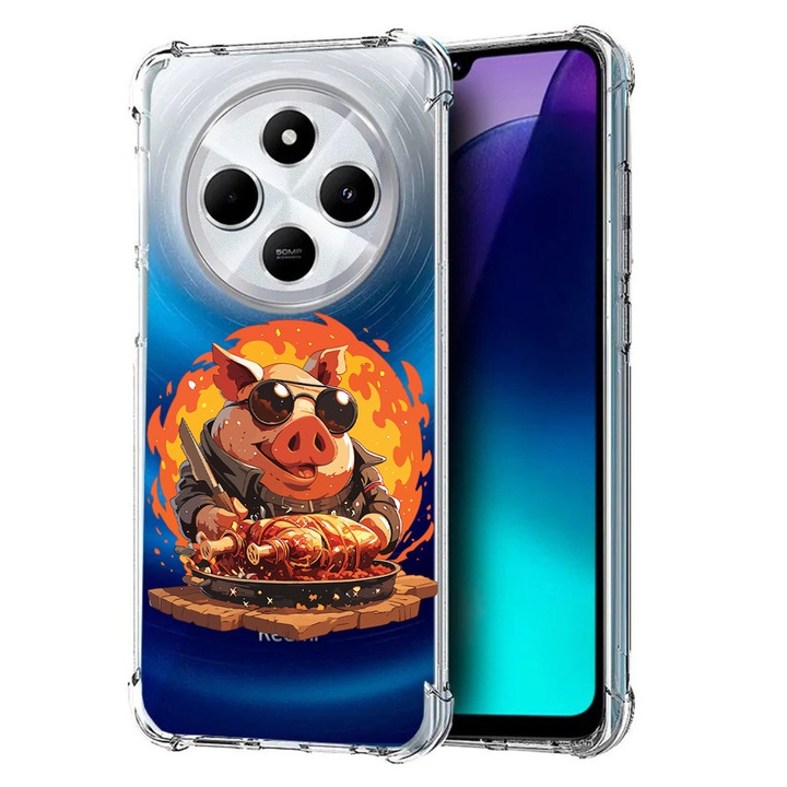 BestCase® Husa pentru Poco C75 / Xiaomi Redmi A4 / Redmi 14C, Anti Shock 1.5MM, Pig's Life, Protectie camera, ecran si colturi, 1992027 AS 1491